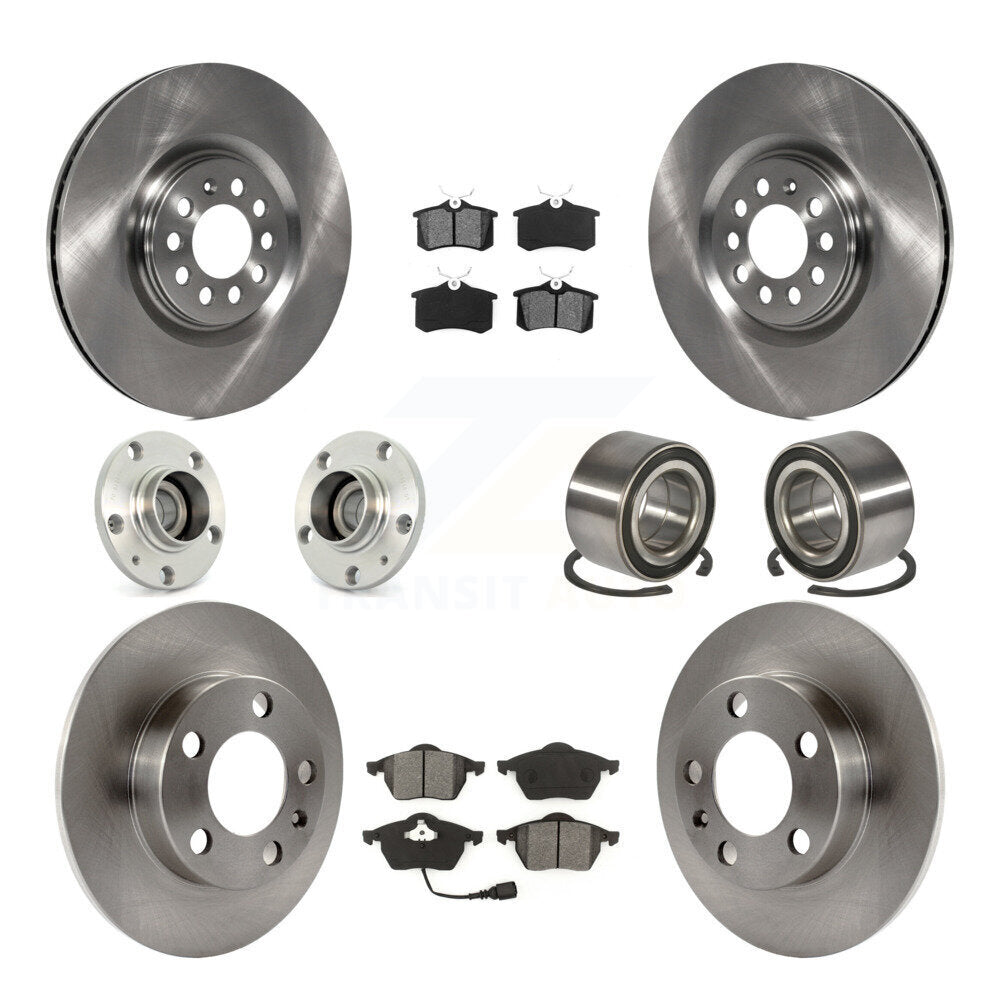 Hub Bearing Disc Brake Rotor And Pad Front Rear Kit (10Pc) For 2000-2006 Audi TT
