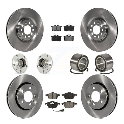 Hub Bearing Brake Rotor & Pads Front Rear Kit (10Pc) For Volkswagen Golf Audi TT