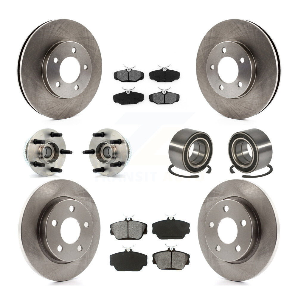 Wheel Hub Bearing Disc Brake Rotor And Pad Front Rear Kit (10Pc) For Ford Taurus