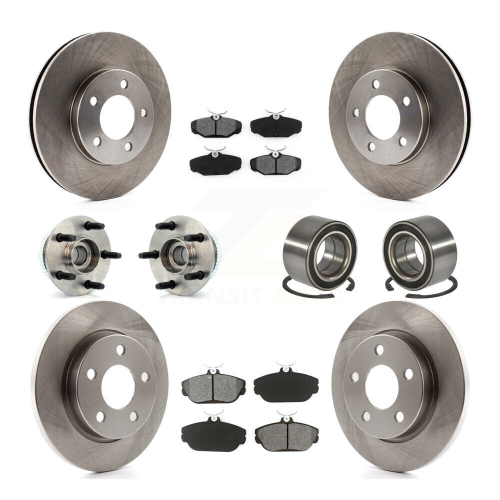 Hub Bearing Brake Rotor Pads Front Rear Kit (10Pc) For Ford Taurus Mercury Sable