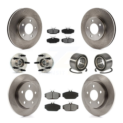 Hub Bearing Brake Rotor Pads Front Rear Kit (10Pc) For Ford Taurus Mercury Sable