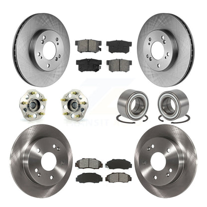 Hub Bearing Brake Rotor & Pads Front Rear Kit (10Pc) For 1997-2001 Honda Prelude
