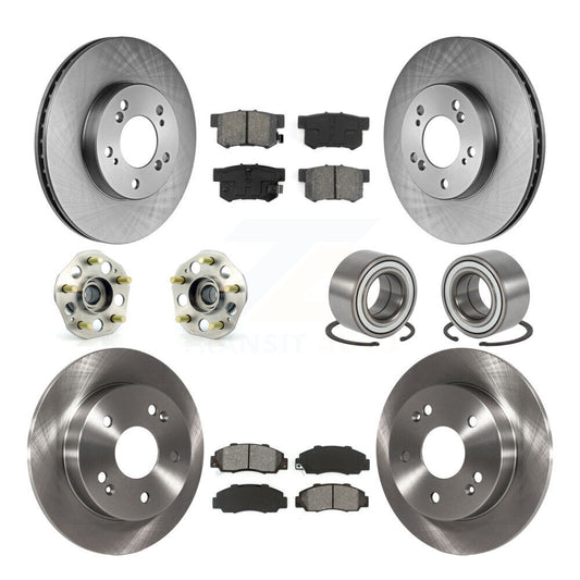 Hub Bearing Brake Rotor & Pads Front Rear Kit (10Pc) For 1997-2001 Honda Prelude