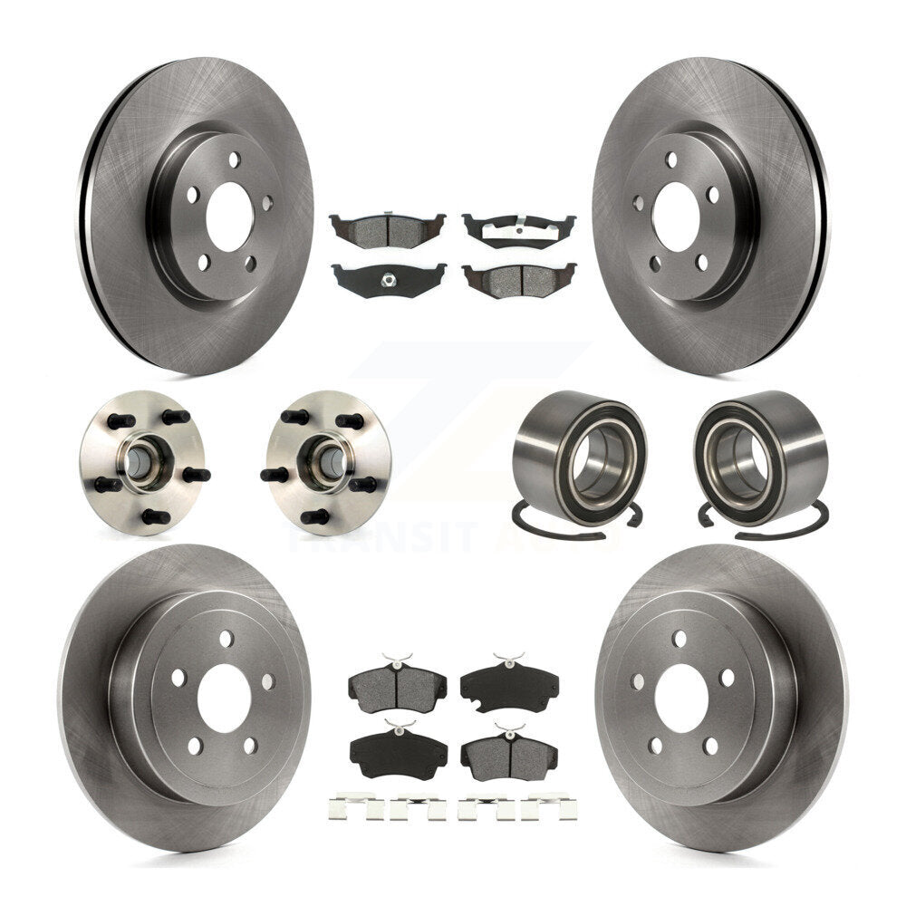 Hub Bearing Disc Brake Rotor & Pad Front Rear Kit (10Pc) For Chrysler PT Cruiser