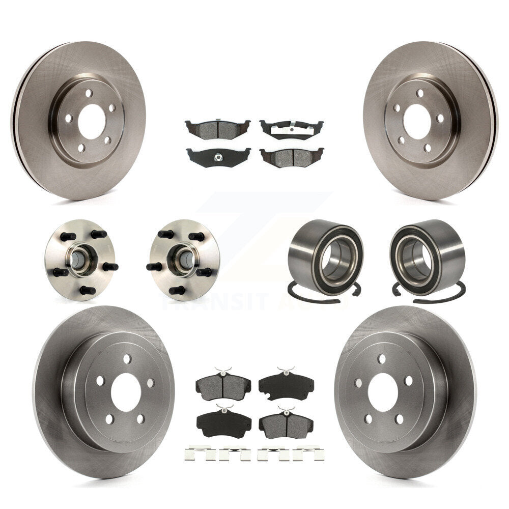 Hub Bearing Disc Brake Rotor & Pad Front Rear Kit (10Pc) For Chrysler PT Cruiser