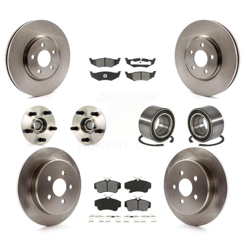 Hub Bearing Brake Rotor Pads Front Rear Kit (10Pc) For Chrysler PT Cruiser Dodge