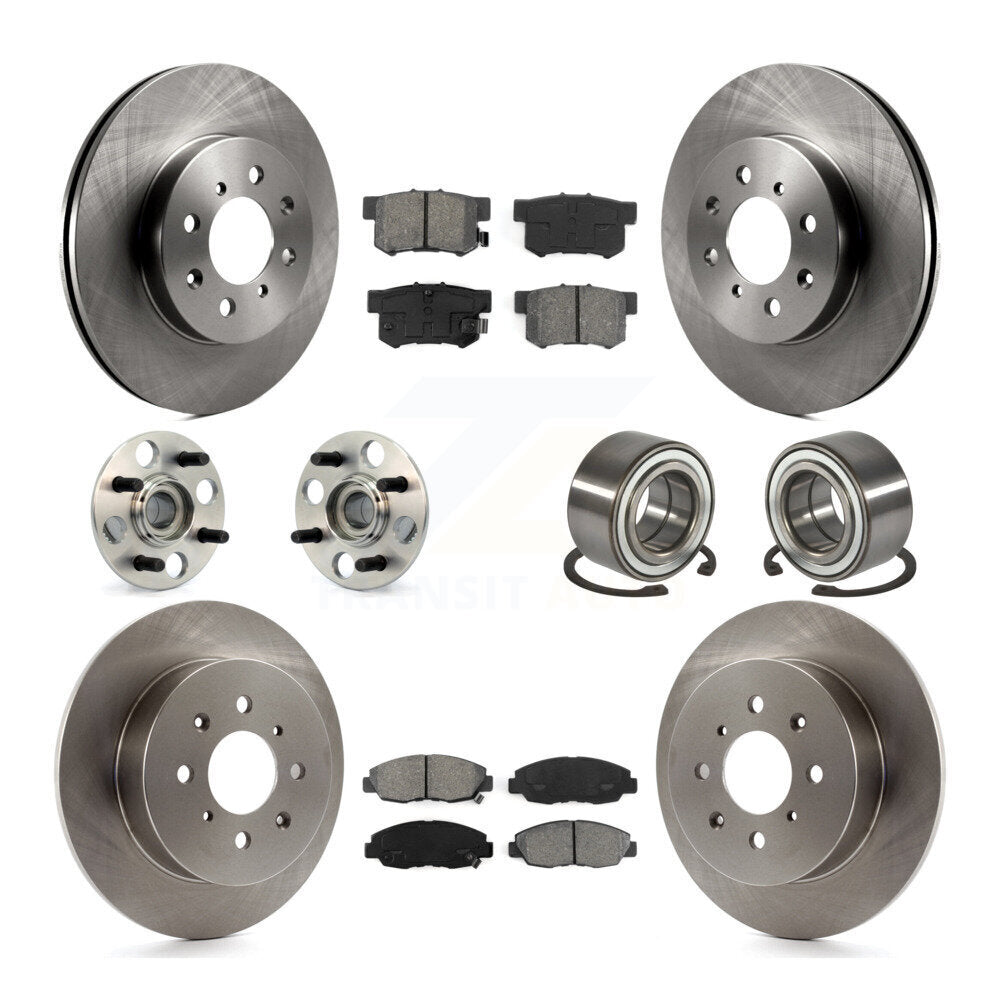 Hub Bearing Disc Brake Rotor & Pads Front Rear Kit (10Pc) For 2001-2005 Acura EL