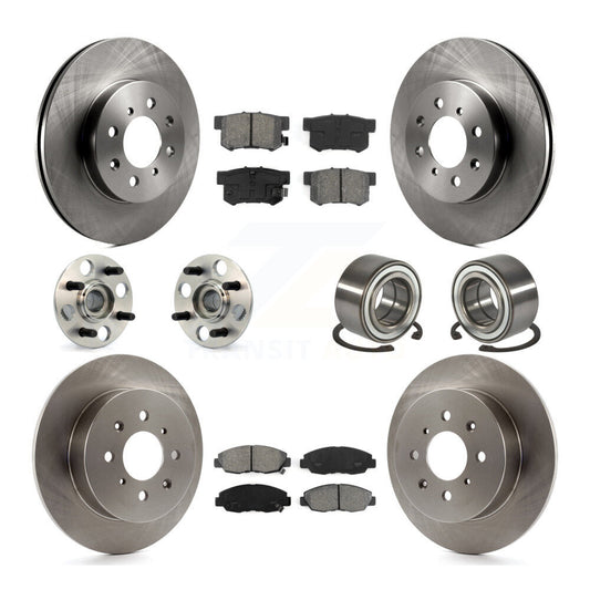 Hub Bearing Disc Brake Rotor & Pads Front Rear Kit (10Pc) For 2001-2005 Acura EL