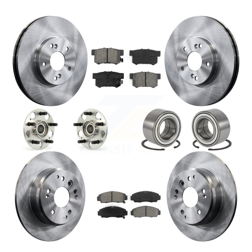Hub Bearing Disc Brake Rotor & Pads Front Rear Kit (10Pc) For 1999-2003 Acura TL