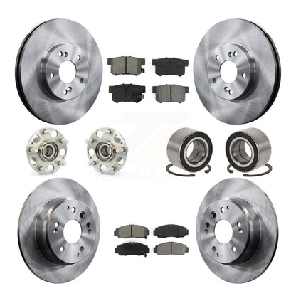 Hub Bearing Assembly Disc Brake Rotor And Pad Front Rear Kit (10Pc) For Acura TL