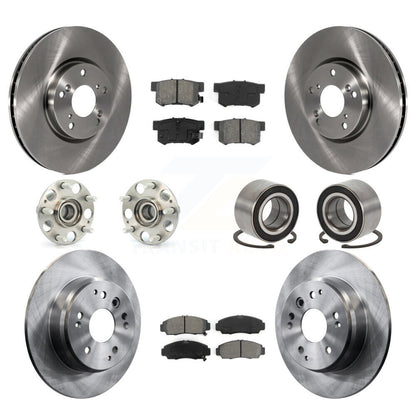Hub Bearing Assembly Disc Brake Rotor And Pad Front Rear Kit (10Pc) For Acura TL