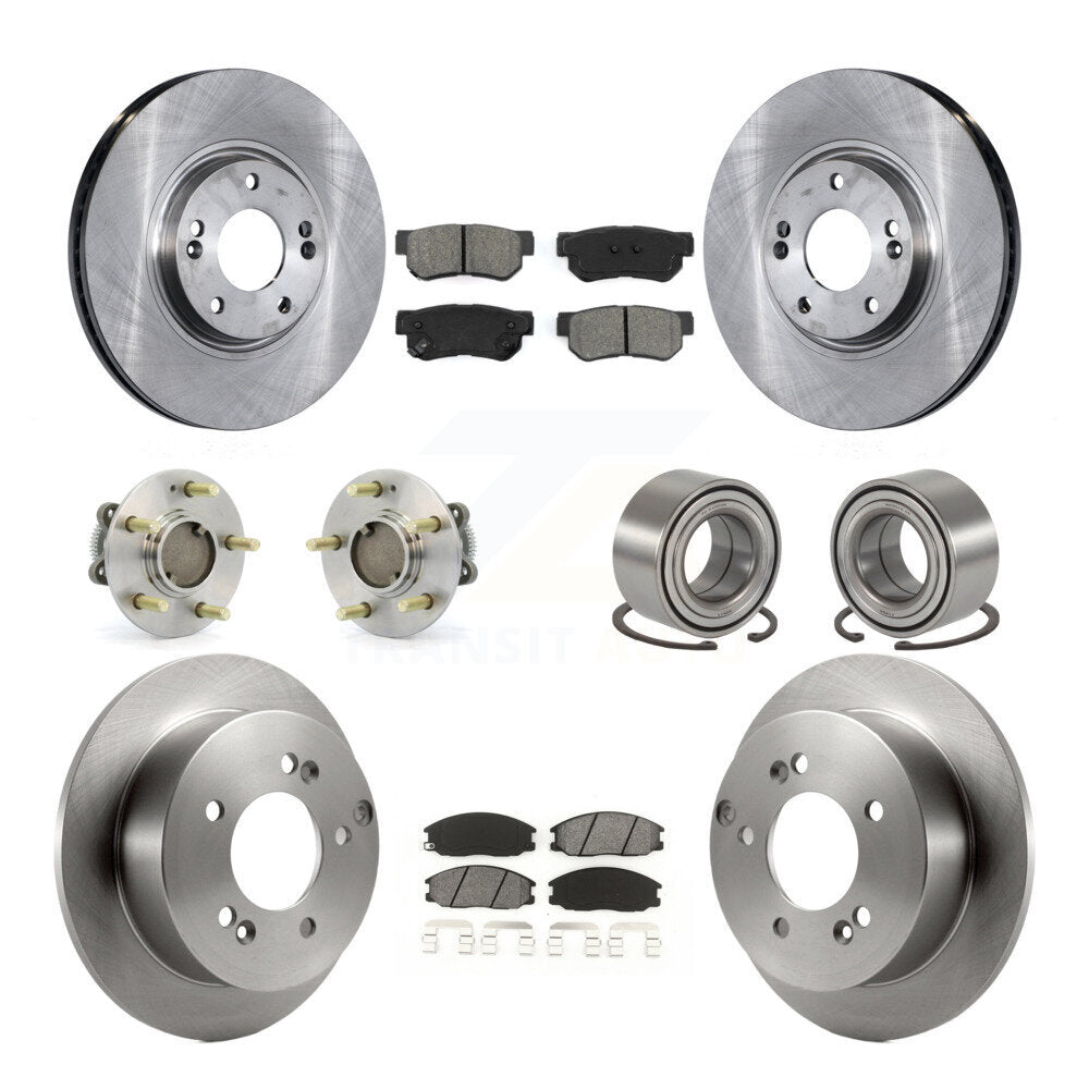 Hub Bearings Disc Brake Rotors And Pads Front Rear Kit (10Pc) For Hyundai XG350