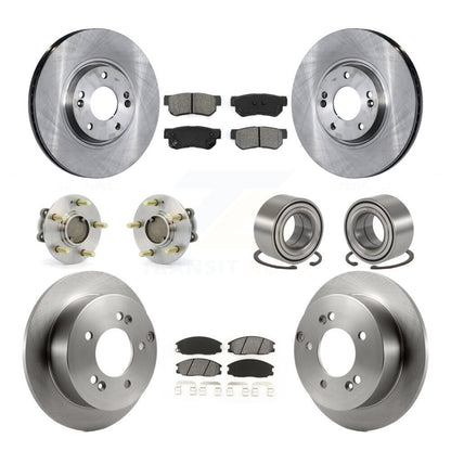 Hub Bearings Disc Brake Rotors And Pads Front Rear Kit (10Pc) For Hyundai XG350