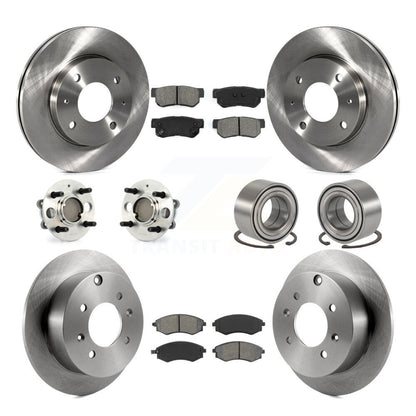 Hub Bearing Brake Rotor Pad Front Rear Kit (10Pc) For Hyundai Sonata 4-Wheel ABS