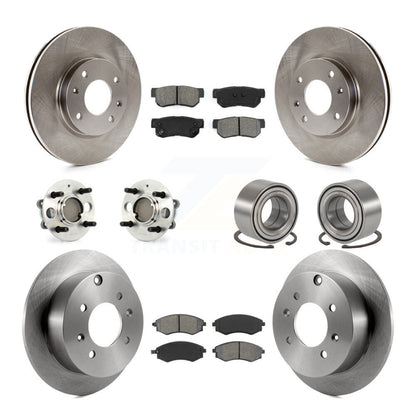 Hub Bearing Brake Rotor Pad Front Rear Kit (10Pc) For Hyundai Sonata 4-Wheel ABS