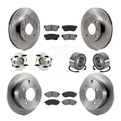 Hub Bearings Disc Brake Rotors And Pads Front Rear Kit (10Pc) For Hyundai Sonata