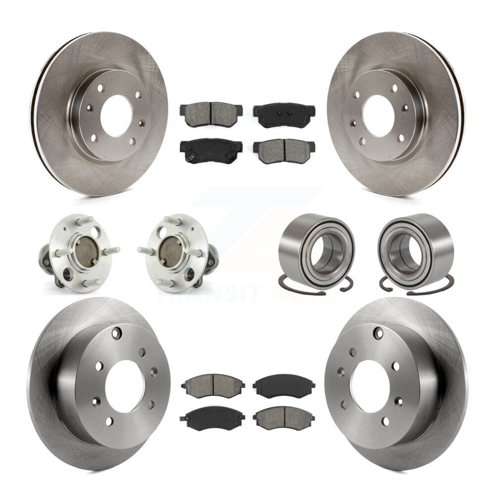 Hub Bearing Brake Rotor Pad Front Rear Kit (10Pc) For Hyundai Sonata To 09 03