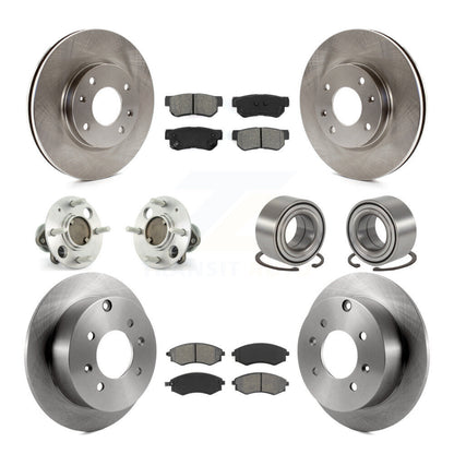 Hub Bearing Brake Rotor Pad Front Rear Kit (10Pc) For Hyundai Sonata To 09 03