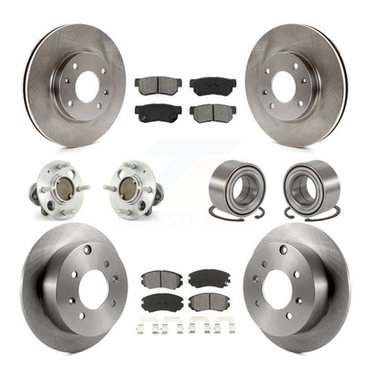Hub Bearing Brake Rotor Pads Front Rear Kit (10Pc) For Hyundai Sonata Kia Optima