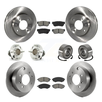 Hub Bearing Brake Rotor Pads Front Rear Kit (10Pc) For Hyundai Sonata Kia Optima