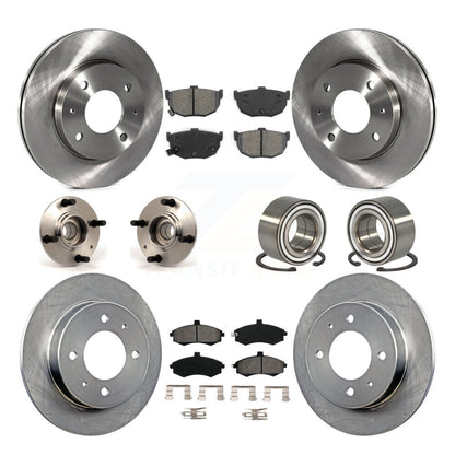 Hub Bearing Disc Brake Rotors And Pads Front Rear Kit (10Pc) For Hyundai Elantra
