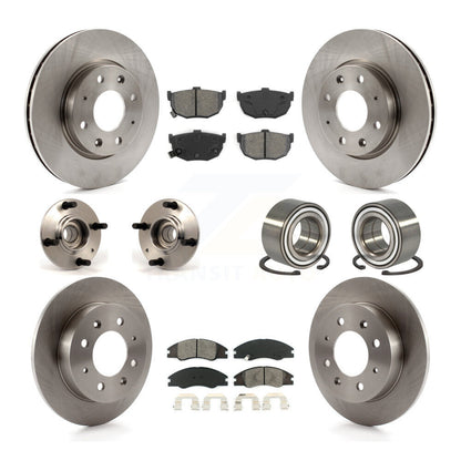 Hub Bearing Disc Brake Rotor Pads Front Rear Kit (10Pc) For Kia Spectra Spectra5