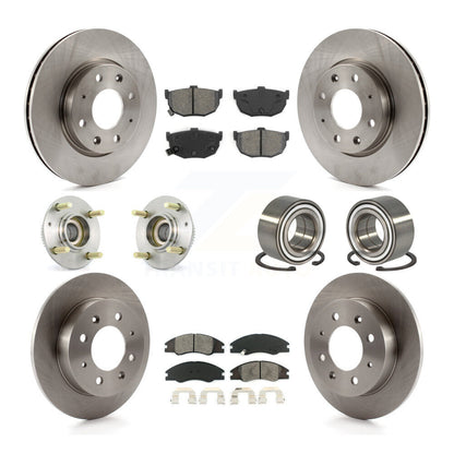 Hub Bearing Disc Brake Rotor Pads Front Rear Kit (10Pc) For Kia Spectra Spectra5