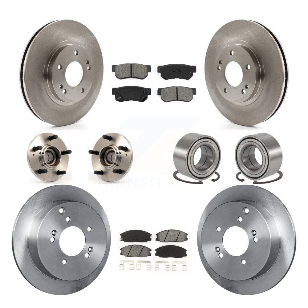 Hub Bearing Disc Brake Rotor And Pads Front Rear Kit (10Pc) For Hyundai Santa Fe