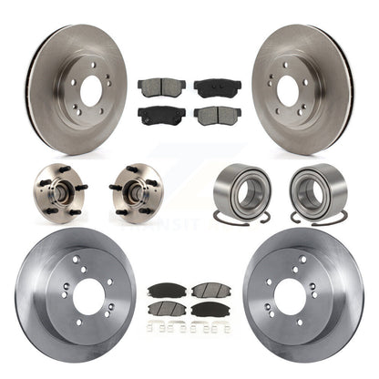 Hub Bearing Disc Brake Rotor And Pads Front Rear Kit (10Pc) For Hyundai Santa Fe