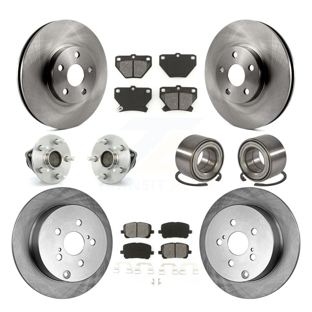 Hub Bearing Brake Rotor Pad Front Rear Kit (10Pc) For Toyota Matrix Corolla Vibe