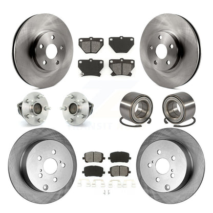 Hub Bearing Brake Rotor Pad Front Rear Kit (10Pc) For Toyota Matrix Corolla Vibe