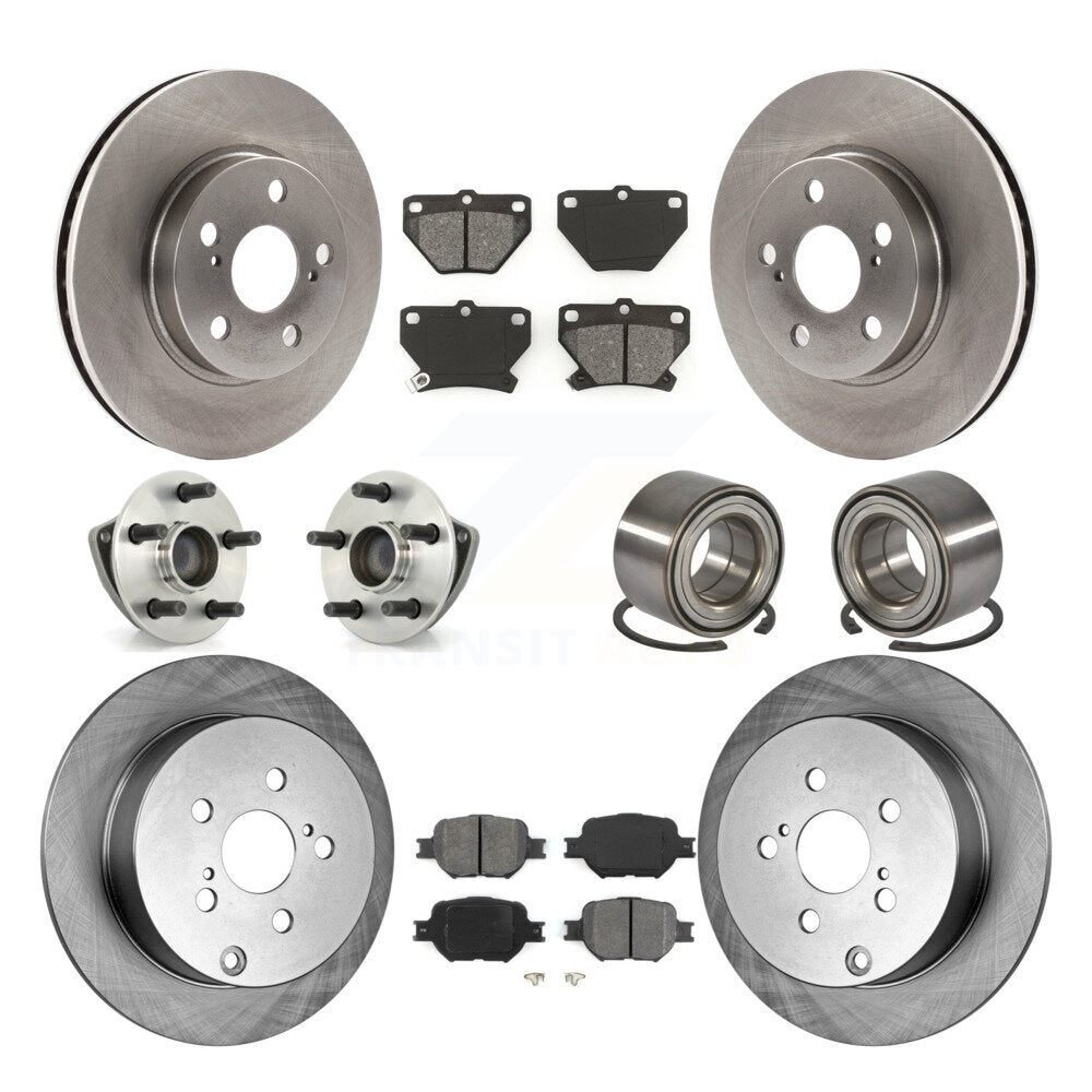 Hub Bearings Disc Brake Rotors And Pads Front Rear Kit (10Pc) For Toyota Celica