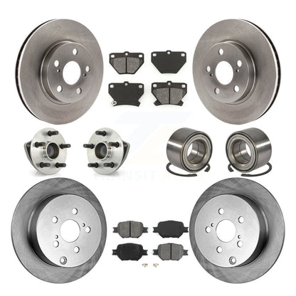 Hub Bearings Disc Brake Rotors And Pads Front Rear Kit (10Pc) For Toyota Celica