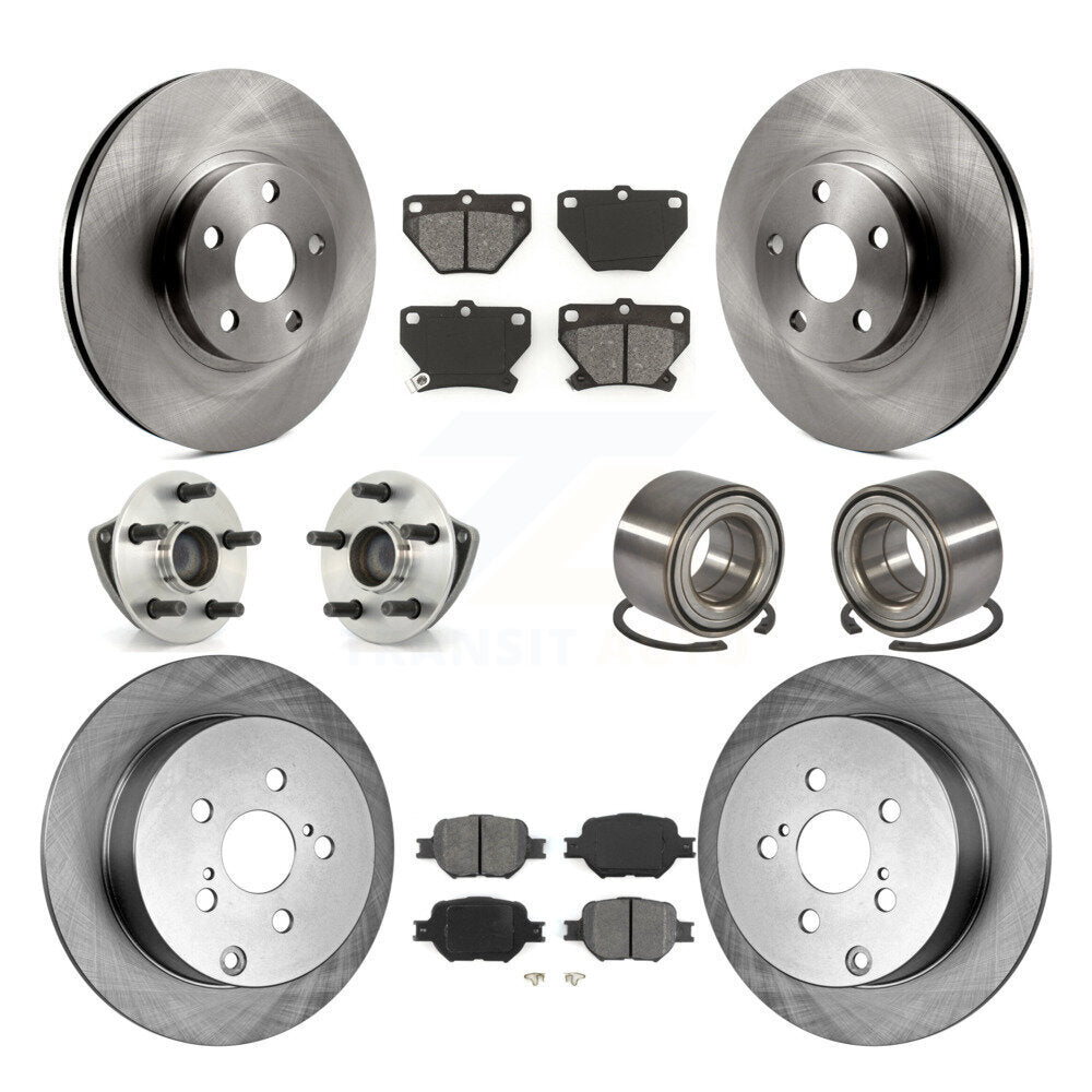 Hub Bearings Disc Brake Rotors And Pads Front Rear Kit (10Pc) For Toyota Celica