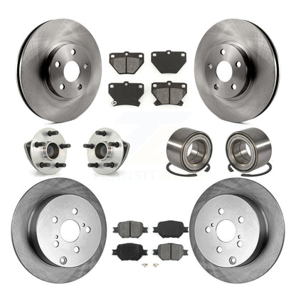 Hub Bearings Disc Brake Rotors And Pads Front Rear Kit (10Pc) For Toyota Celica
