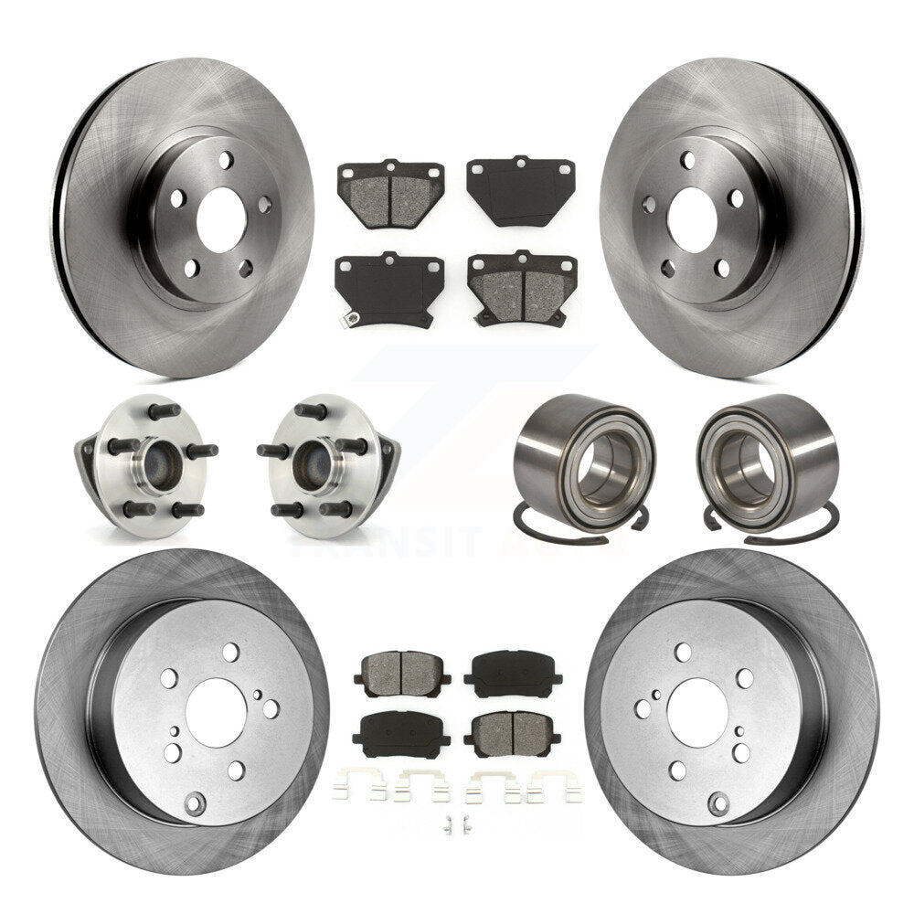 Hub Bearing Brake Rotor Pad Front Rear Kit (10Pc) For Toyota Matrix Pontiac Vibe