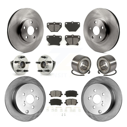 Hub Bearing Brake Rotor Pad Front Rear Kit (10Pc) For Toyota Matrix Pontiac Vibe