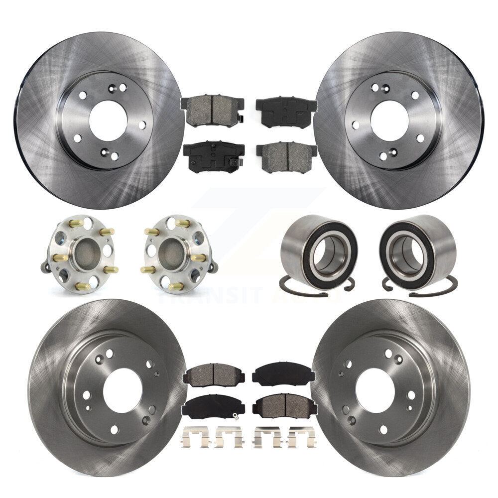 Wheel Hub Bearing Disc Brake Rotors And Pads Front Rear Kit (10Pc) For Acura CSX