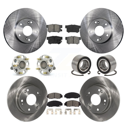 Wheel Hub Bearing Disc Brake Rotors And Pads Front Rear Kit (10Pc) For Acura CSX