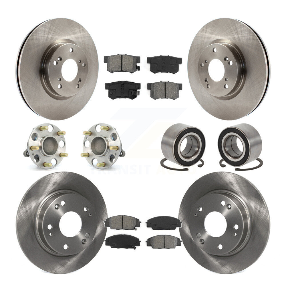 Hub Bearing Disc Brake Rotor Pad Front Rear Kit (10Pc) For Honda Civic Acura CSX