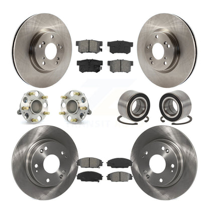 Hub Bearing Disc Brake Rotor Pad Front Rear Kit (10Pc) For Honda Civic Acura CSX