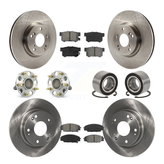 Hub Bearing Disc Brake Rotor Pad Front Rear Kit (10Pc) For Honda Civic Acura CSX