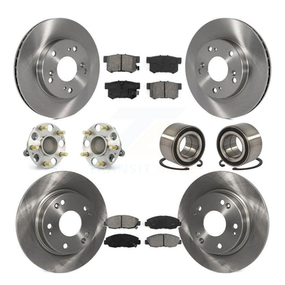 Wheel Hub Bearing Disc Brake Rotor And Pad Front Rear Kit (10Pc) For Honda Civic