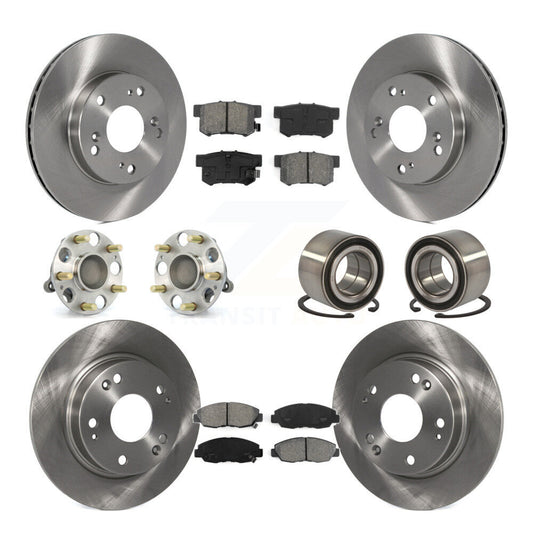 Wheel Hub Bearing Disc Brake Rotor And Pad Front Rear Kit (10Pc) For Honda Civic