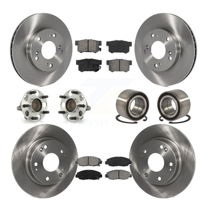 Wheel Hub Bearing Disc Brake Rotor And Pad Front Rear Kit (10Pc) For Honda Civic