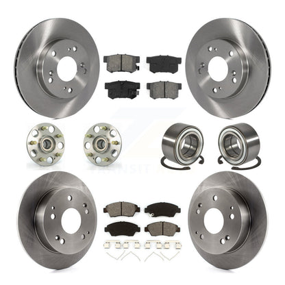 Hub Bearing Disc Brake Rotor Pads Front Rear Kit (10Pc) For 2004 Honda Civic SiR