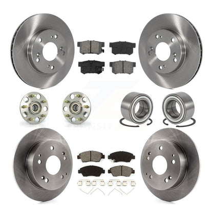 Hub Bearing Disc Brake Rotor Pad Front Rear Kit (10Pc) For Honda Civic Acura RSX
