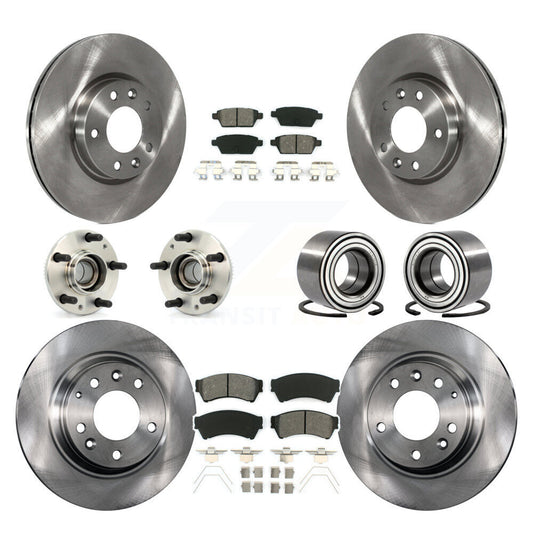 Hub Bearing Brake Rotor & Pads Front Rear Kit (10Pc) For Ford Fusion Mazda 6 MKZ