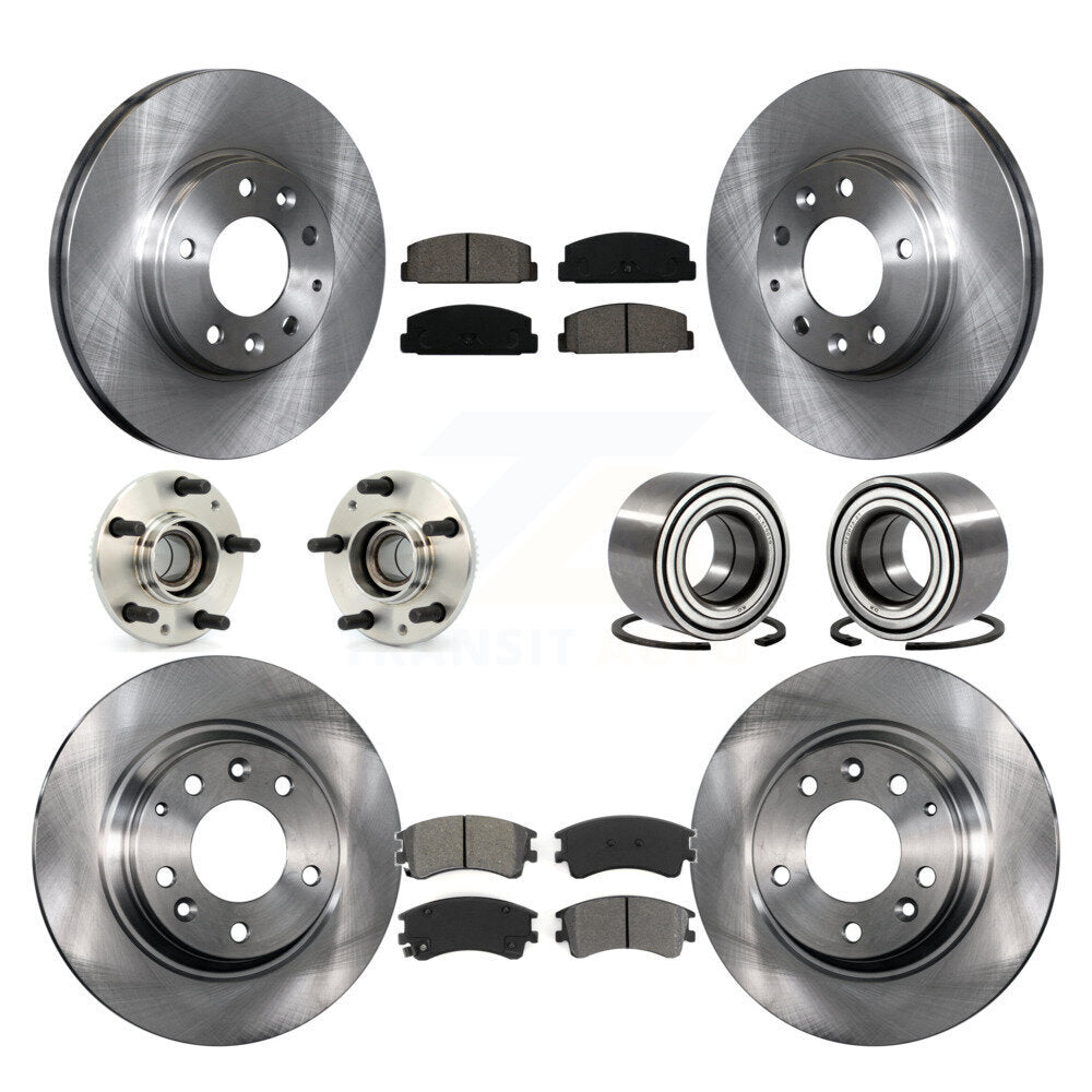 Hub Bearing Assembly Disc Brake Rotor And Pads Front Rear Kit (10Pc) For Mazda 6