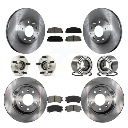 Hub Bearing Assembly Disc Brake Rotor And Pads Front Rear Kit (10Pc) For Mazda 6